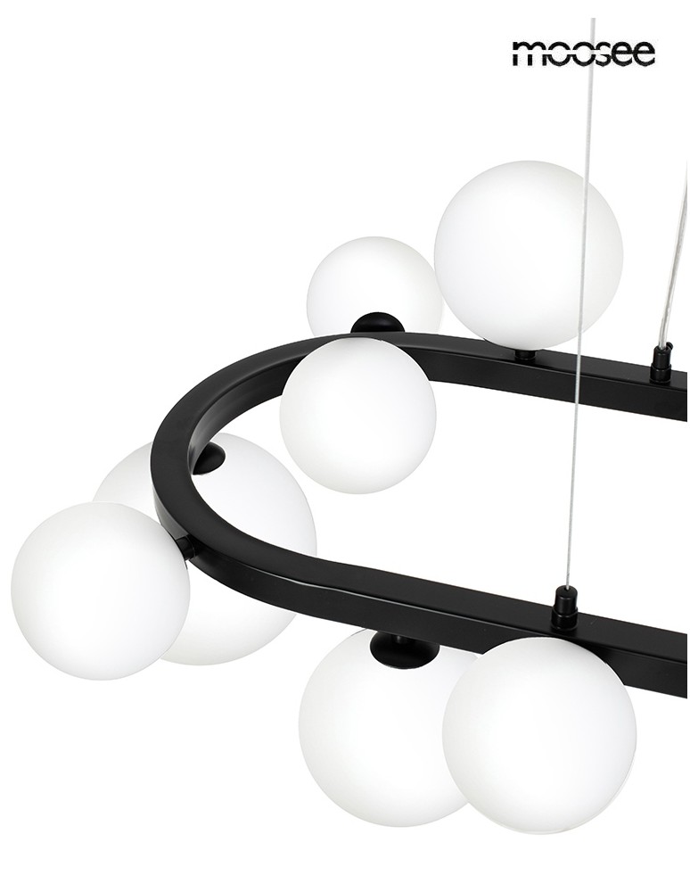 MOOSEE lampa wisząca ALURE OVAL 120       czarna/mleczna (MSE1501100606/MILK)