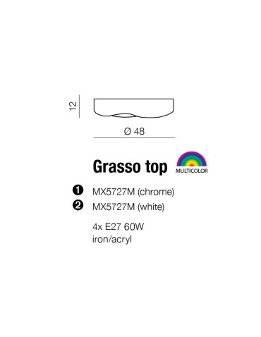 Azzardo GRASSO TOP WHITE 4xE27 Sufitowa Biały AZ0554 - produkt 2