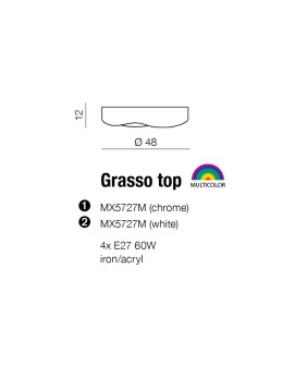 Azzardo GRASSO TOP WHITE 4xE27 Sufitowa Biały AZ0554 - produkt 2