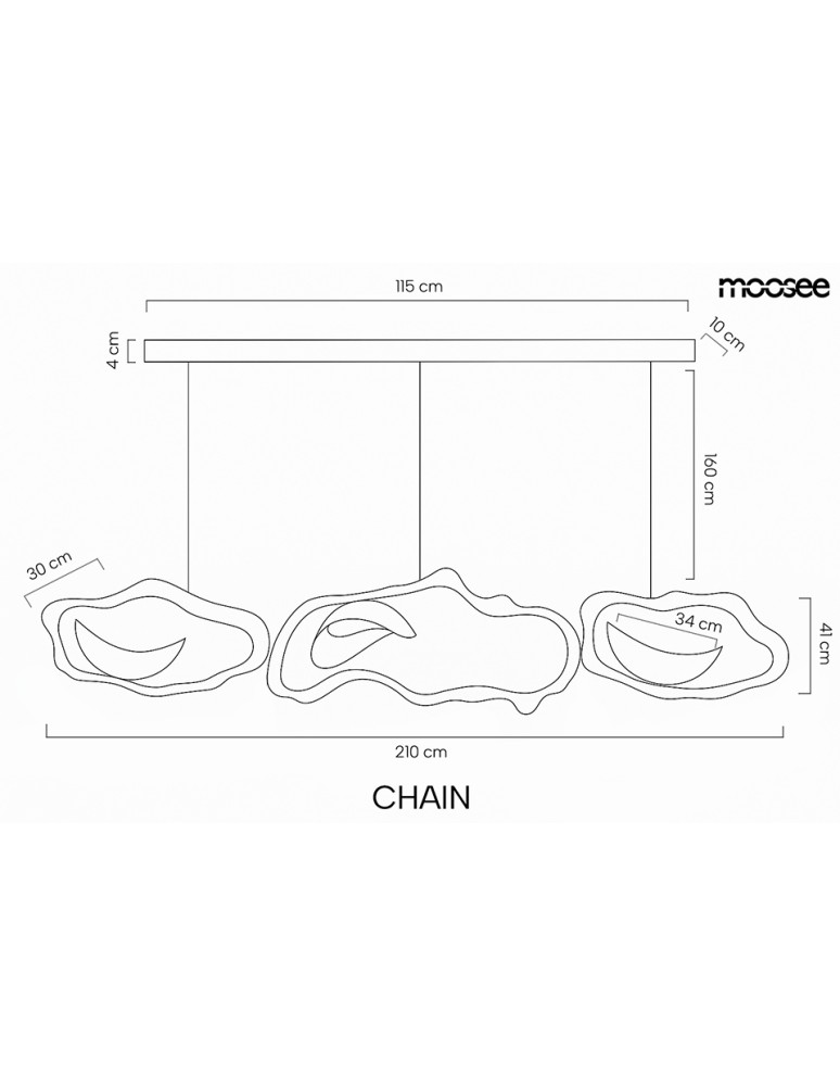 MOOSEE lampa wisząca CHAIN 210 złota (MSE1501100588)