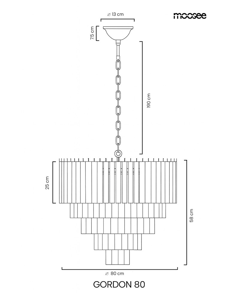 MOOSEE lampa wisząca GORDON 80 złota (MSE1501100563)