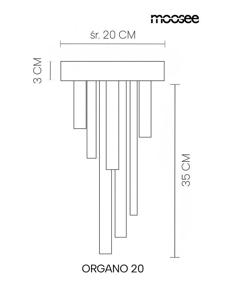 MOOSEE lampa sufitowa / plafon ORGANO 20  złota (MSE1501100596)