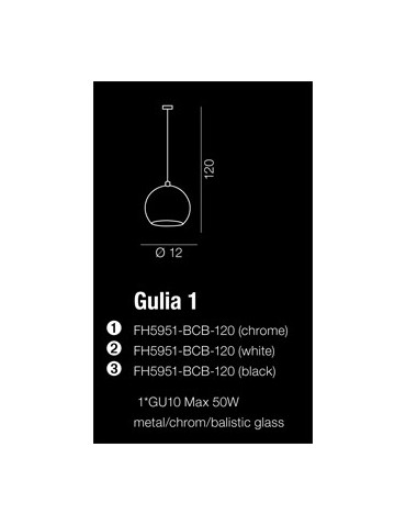 Azzardo GULIA 1 BLACK 1xGU10 Wisząca Czarny AZ0630 - produkt 2