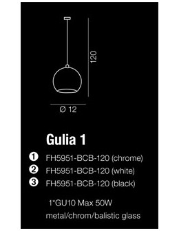 Azzardo GULIA 1 BLACK 1xGU10 Wisząca Czarny AZ0630 - produkt 2