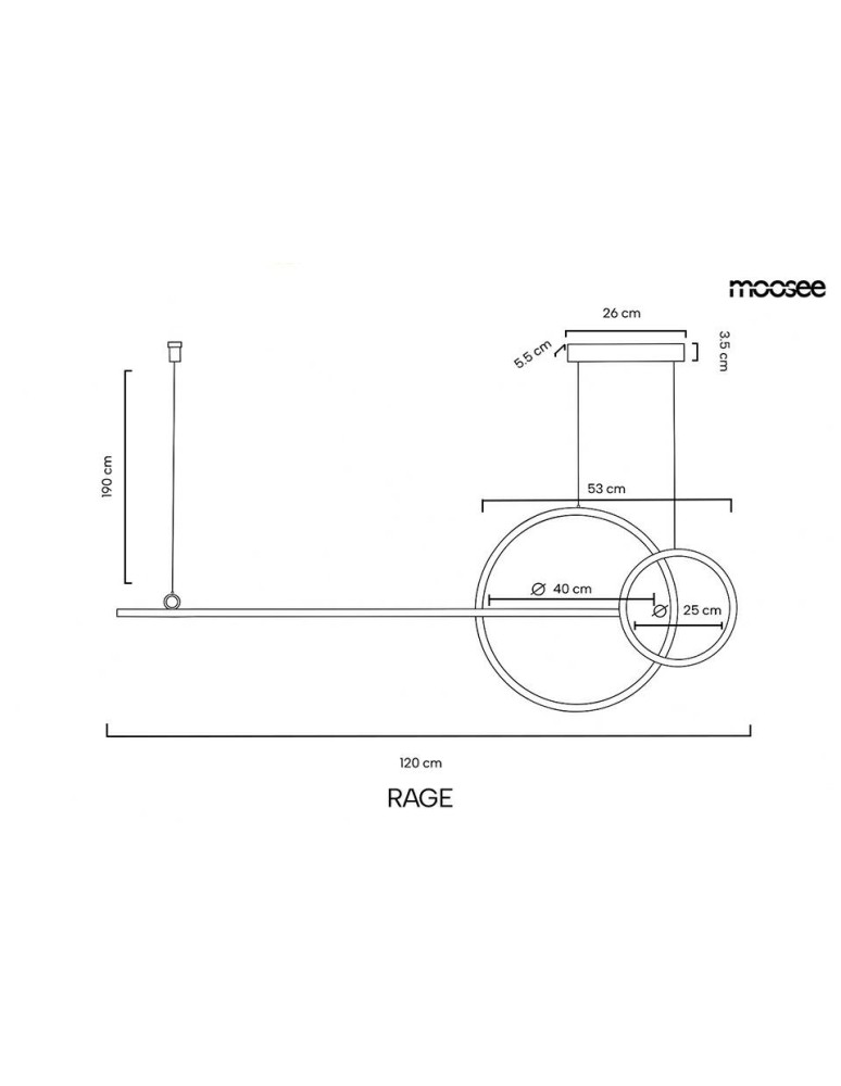 MOOSEE lampa wisząca RAGE złota (MSE1501100555)