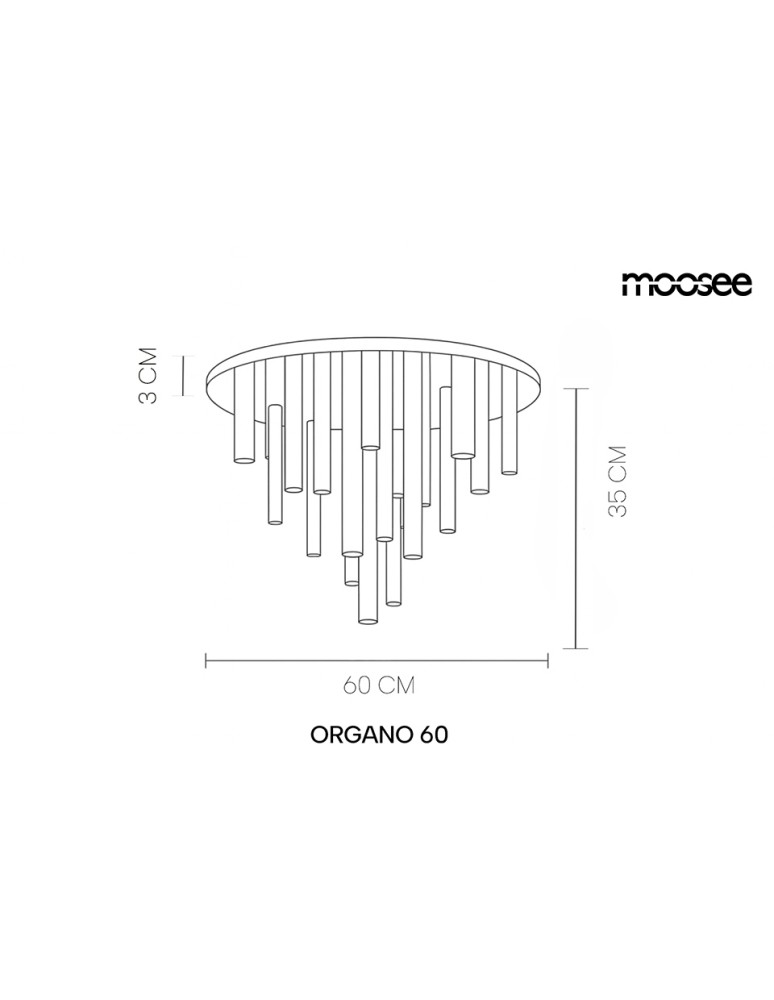 MOOSEE lampa sufitowa / plafon ORGANO 60  złota (MSE1501100595)