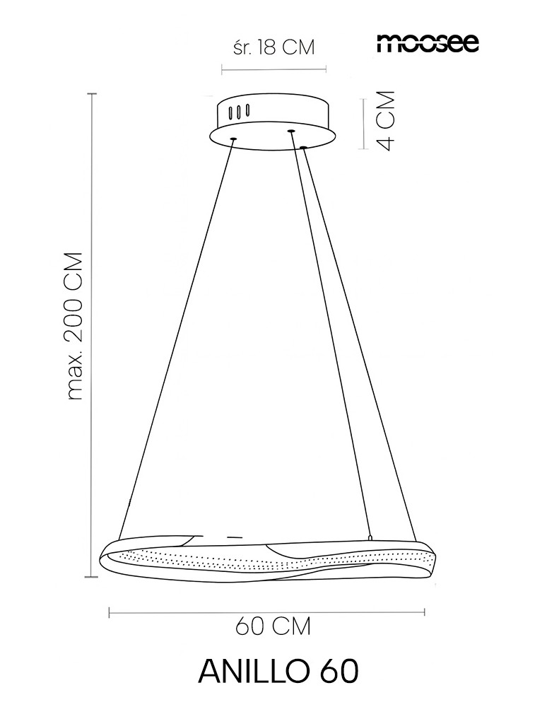 MOOSEE lampa wisząca ANILLO 60 złota (MSE1501100597)