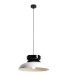 Aldex Lampa Wisząca ALDO DARK WHITE GLOSS + BLACK GLOSS (47+ 23+ wood) 1 x max 15W LED (1152G2_3_C)