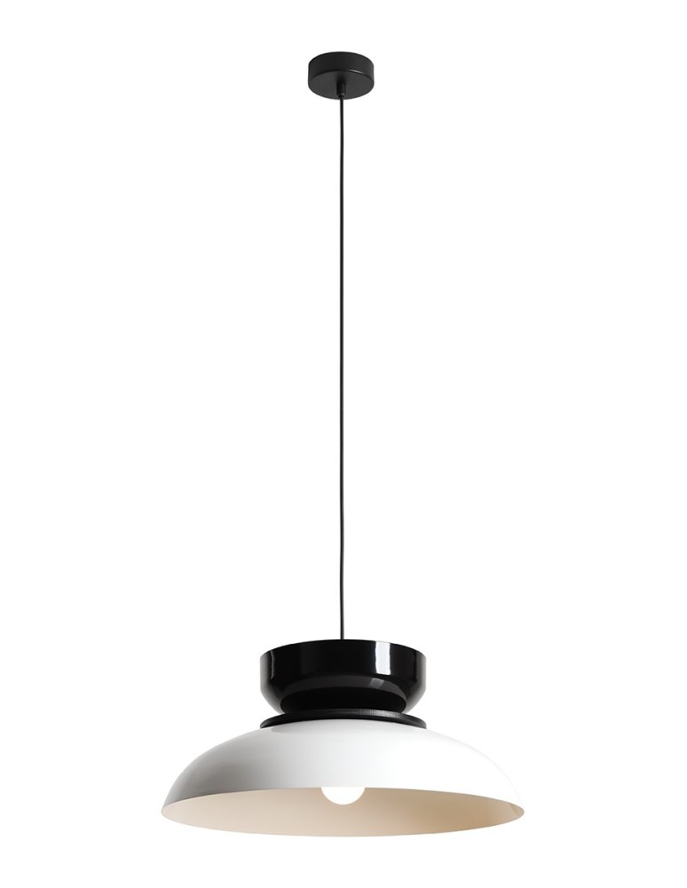 Aldex Lampa Wisząca ALDO DARK WHITE GLOSS + BLACK GLOSS (47+ 23+ wood) 1 x max 15W LED (1152G2_3_C)