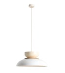Aldex Lampa Wisząca ALDO LIGHT WHITE GLOSS + CREAM (47+ 23+ wood) 1 x max 15W LED (1152G2_9_J)