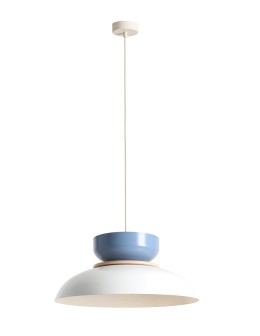 Aldex Lampa Wisząca ALDO LIGHT WHITE GLOSS + DUSTY BLUE (47+ 23+ wood) 1 x max 15W LED (1152G2_16_J)