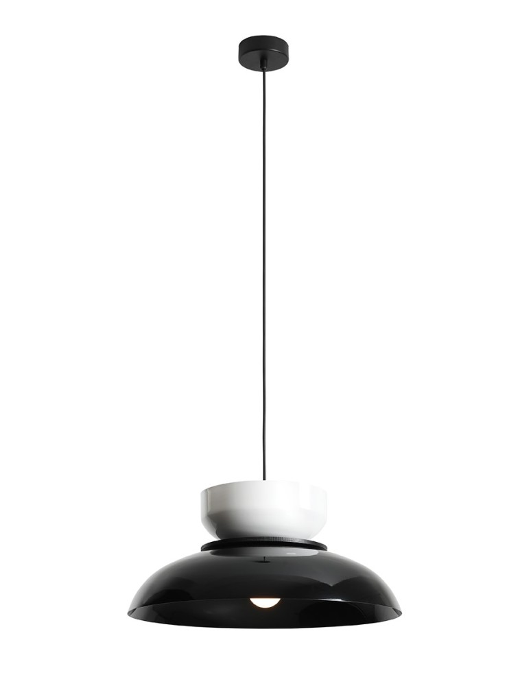 Aldex Lampa Wisząca ALDO DARK BLACK GLOSS + WHITE GLOSS (47+ 23+ wood) 1 x max 15W LED (1152G3_2_C)