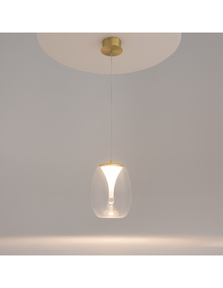 Lampy wiszące pojedyncze - Maytoni Splash Lampa Wisząca Nowoczesna LED 7W 620lm 3000K Złoty MOD282PL-L8G3K1 - produkt kolory-swiatla.pl 2