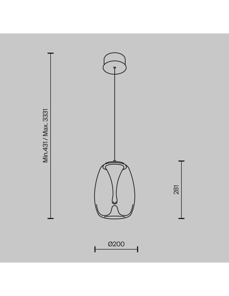 Lampy wiszące pojedyncze - Maytoni Splash Lampa Wisząca Nowoczesna LED 7W 620lm 3000K Złoty MOD282PL-L8G3K1 - produkt kolory-swiatla.pl 7