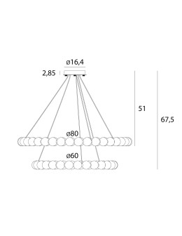MAXLIGHT P0623D Coralys Lampa Wisząca złoty - product 2