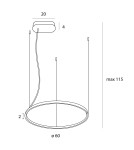 Maxlight P0655 Visual Hor 24W Lampa Wisząca biały