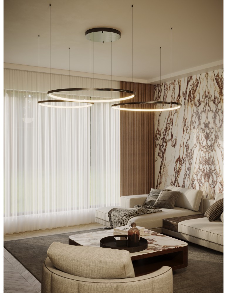 Maxlight P0663D Cayenne 3 Lampa Wisząca czarny szczotkowany