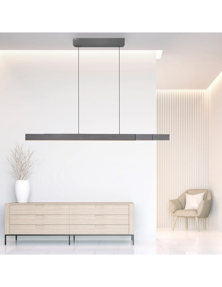 Lampy wiszące nad biurko - Paul Neuhaus Pure-Moto-Rise Wisząca Z Regulacją Wysokości, Szerokości I Barwy Światła Pilotem Ciemny Szary 2545-15 - produkt kolory-swiatla.pl 7
