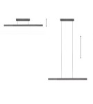 Pendant lamps over desk - Paul Neuhaus Pure-Moto-Rise Pendant with Adjustable Height, Width, and Color of Light by Remote Control Dark Gray 2545-15 - product 11
