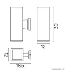 SU-MA ADELA 8001 BK Black Wall lamp.