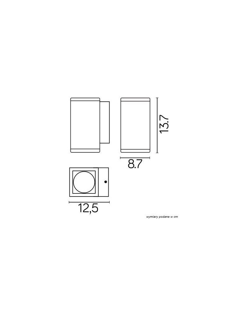 SU-MA ADELA MIDI 1xGU10 Kinkiet IP54 M1459 DG