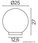 SU-MA Alekule E27 1x60W IP44 G 250 Z OP