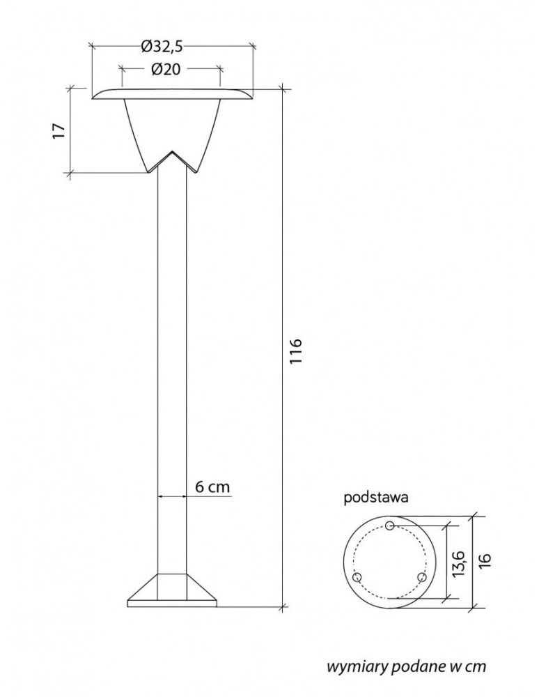 SU-MA Bianca 1083-116 IP65 E27 max 10W, 230 V