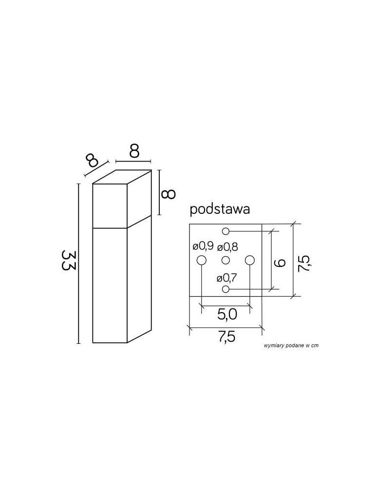 SU-MA CUBE 33cm 1x20W E27 230V Dark Ash CB-330 DG Standing.