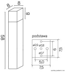 SU-MA CUBE 58cm 1x20W E27 230V Czarny CB-580 BL Stojąca