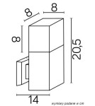 SU-MA CUBE 1x20W E27 230V Silver CB-K AL Wall lamp