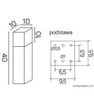 SU-MA CUBE MAX 40cm 1x20W E27 230V Black CB-MAX 400 BL Standing.