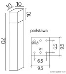 SU-MA CUBE MAX 70cm 1x20W E27 230V Srebrny CB-MAX 700 AL Stojąca