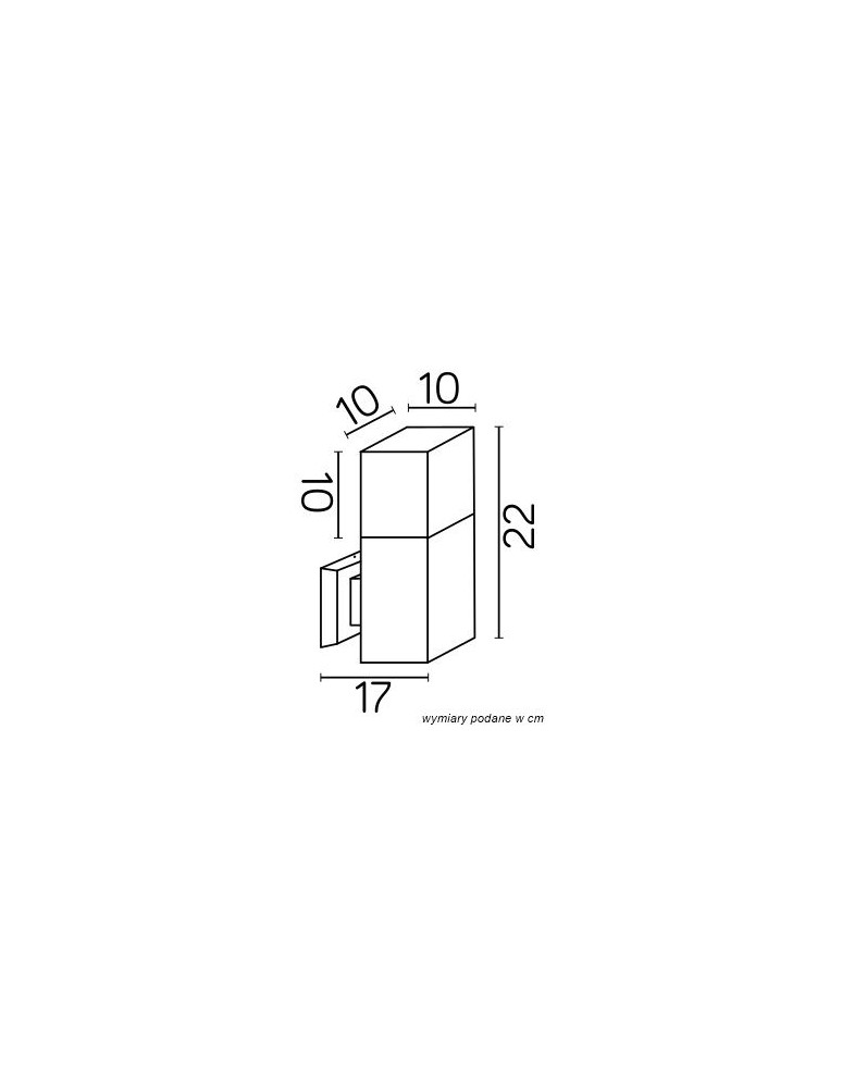 SU-MA CUBE MAX 1x20W E27 230V Ciemny popiel CB-MAX K DG Kinkiet