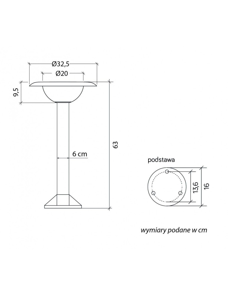 SU-MA Febe 1081-63 IP65 E27 max 10W, 230 V