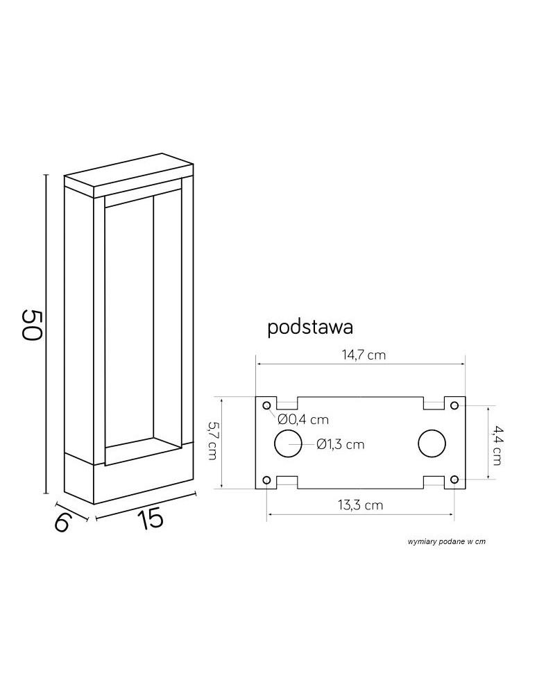 SU-MA FORM 50cm Standing YB19503 Variable Color 3000K/4000K/6000K.