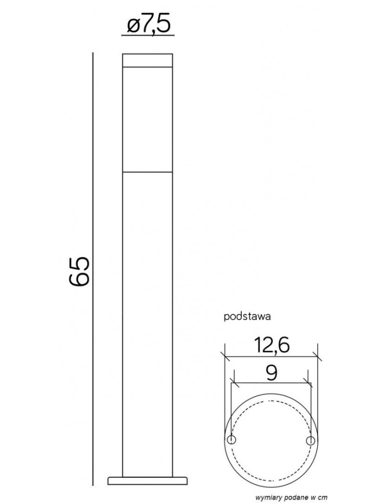 SU-MA Inox Czarny ST 022-650 BL Stojąca