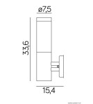 SU-MA Inox Black ST 025 BL Wall lamp.