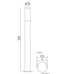 SU-MA Inox Czarny ST022-1100 BL Stojąca