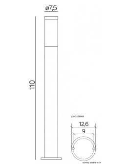 SU-MA Inox Czarny ST022-1100 BL Stojąca - produkt 2