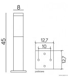 SU-MA INOX QUADRATTE SS802-450 BL Standing.