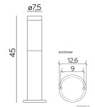 SU-MA Inox ST 022-450 45 cm Stojąca
