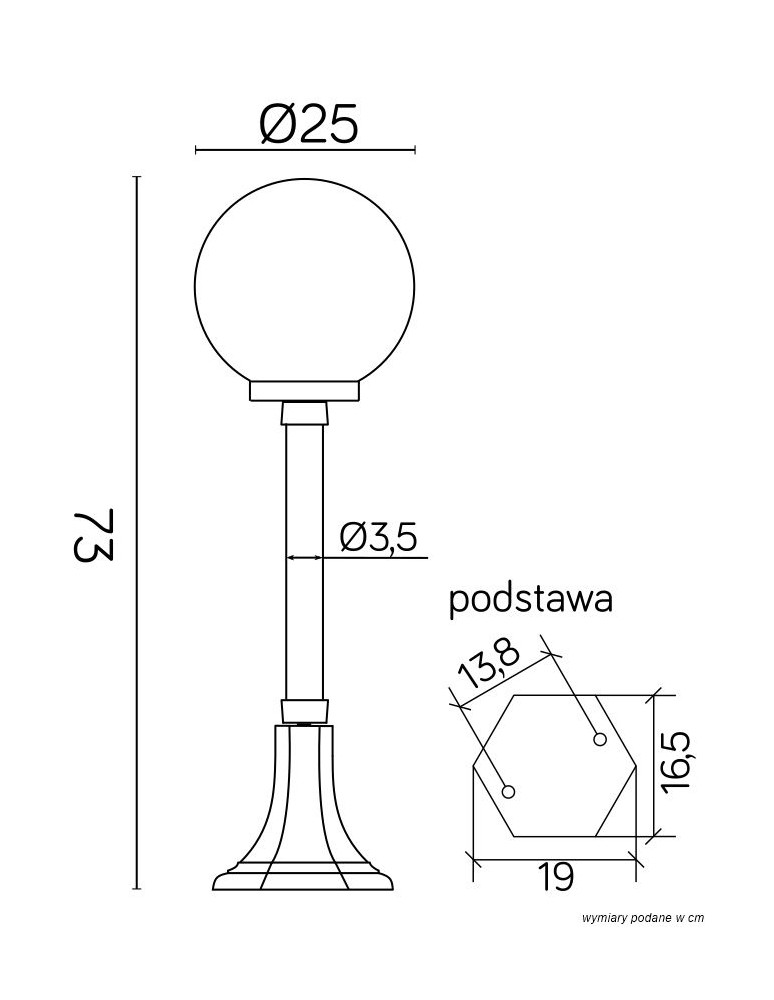 SU-MA Kule Classic 73 cm K 5002/3/KP 250 Stojąca