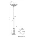 SU-MA Spheres with basket E27, 3x60W, 230V OGMWN 3 KPO 200