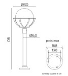 SU-MA Kule z koszykiem 250 (90 cm) K 5002/2/KPO 250 Stojąca