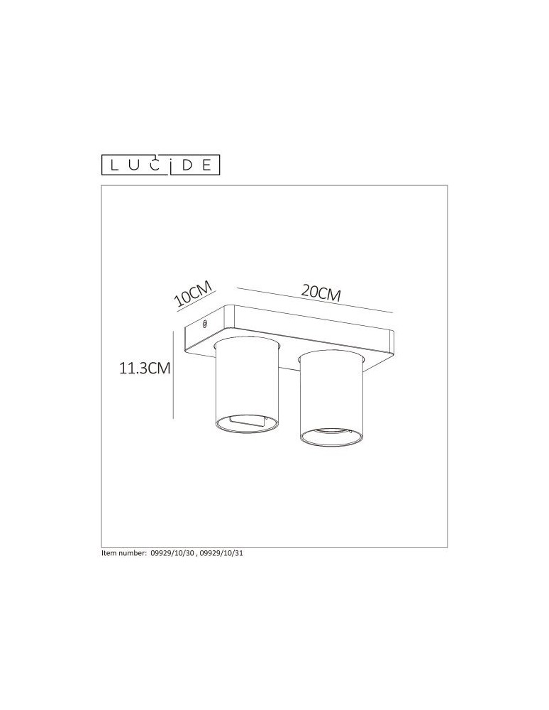 Spotlight ceiling lamps - Lucide NIGEL Ceiling 2xGU10 black 09929/10/30 - product kolory-swiatla.pl 13