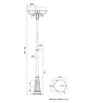 SU-MA Kule z koszykiem E27, 3x60W, 230V OGMWN 3 KPO 250
