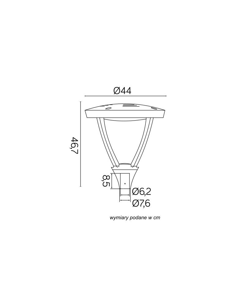 SU-MA Głowica zewnętrznej lampy masztowej MARS LS-LB-22A Stojąca