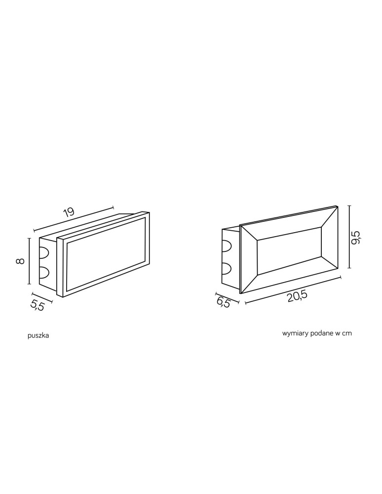 SU-MA MUR LED INOX 187lm 3000K Do zabudowy IP65 C-04