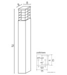 SU-MA RADO  E27, 1x18W, 230V stojąca RADO II 1 BL