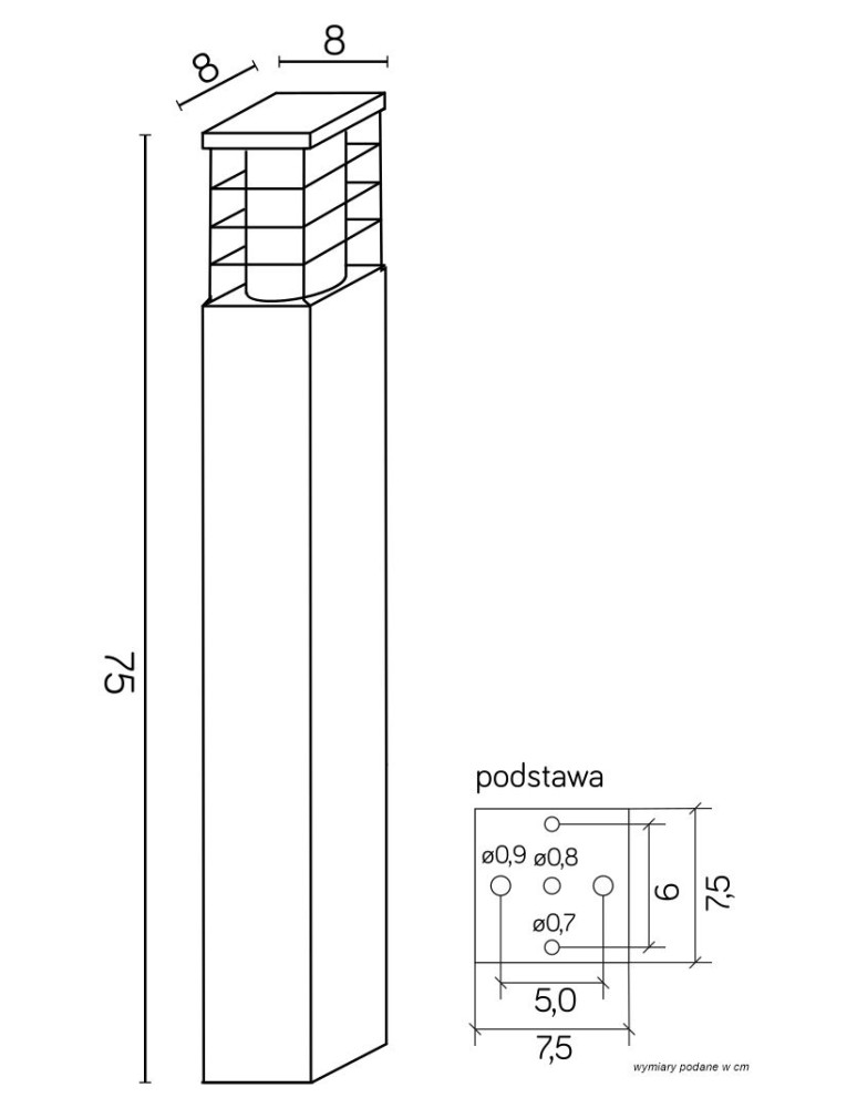 SU-MA RADO E27, 1x18W, 230V standing RADO II 1 DG